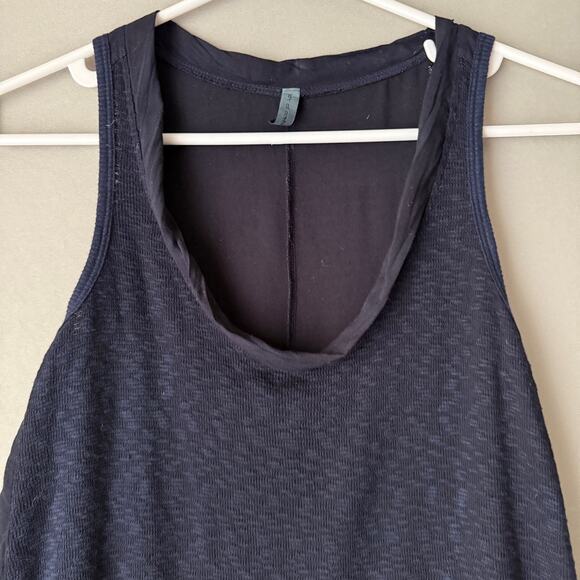 Anthropologie Left of Center sz XS navy blue lagenlook tank top - Picture 2 of 8
